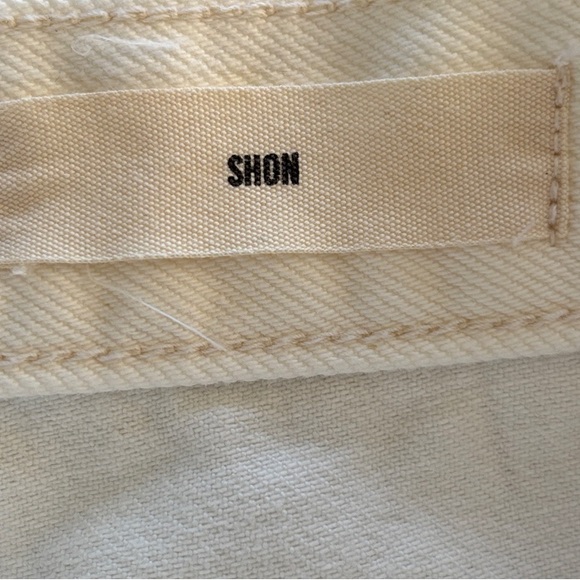 Nili Lotan Shon Denim Barrel Leg Tapered Crop Jean Pant - Size 29 Cream - Picture 12 of 16